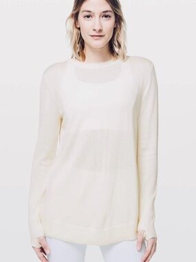 Lululemon Still At Ease Pullover Cashmete Blend- Off White - Women’s 12